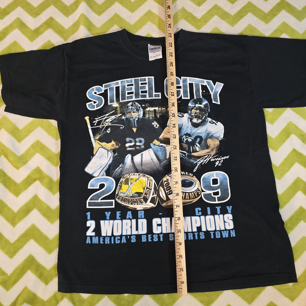 Gildan Black Pittsburgh Steel City Kids Tee Size Youth XL